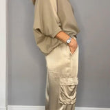 Marlene - Satin Halbarm-Anzug